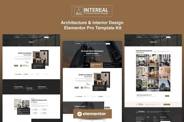 Intereal – Architecture and Interior Design Elementor Pro Template Kit