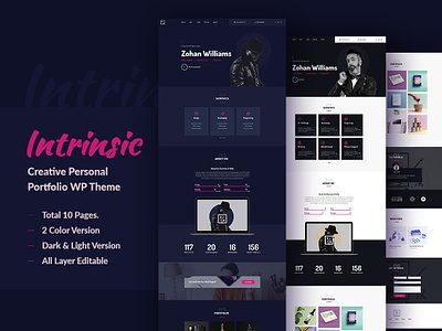 Intrinsic Creative Personal Portfolio WordPress Themes