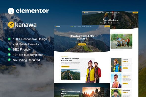 Kanawa – Modern Travel Blog Elementor Template Kit