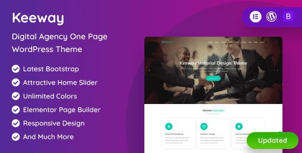 Keeway – Digital Agency One page WordPress Theme