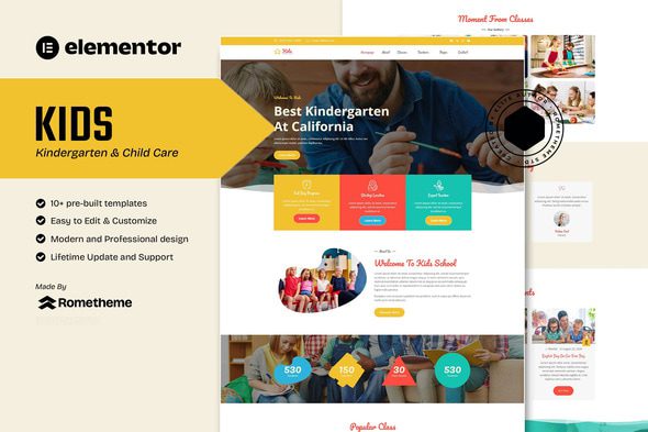 Kids – Kindergarten & Child Care Elementor Template Kit