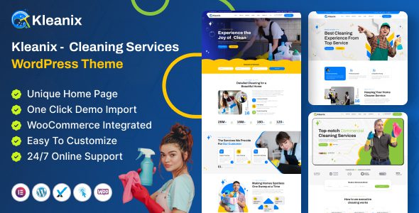 Kleanix – Cleaning Service WordPress Theme