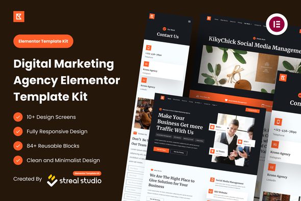 Krono – Marketing Agency Elementor Template Kit