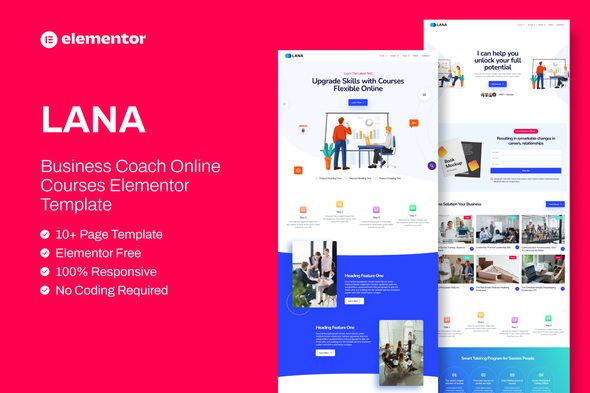Lana – Business Coach Online Course Template Elementor