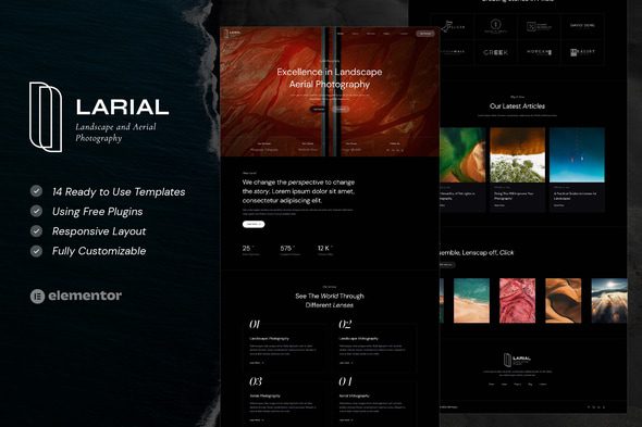 Larial – Landscape and Aerial Photography Elementor Template Kit