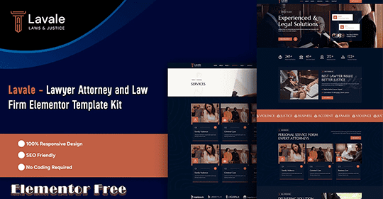 Lavale – Lawyer Attorney and Law Firm Elementor Template Kit