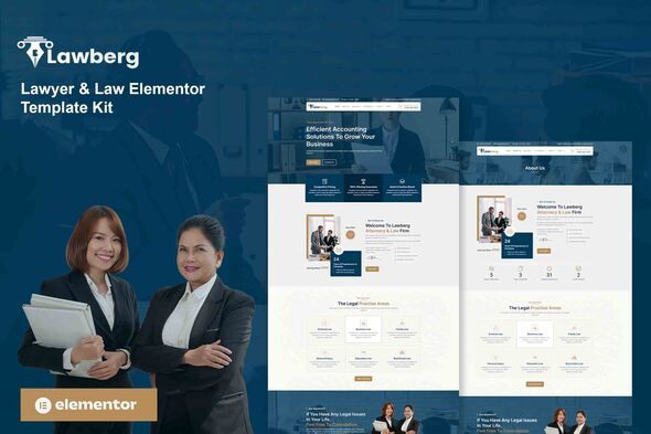 Lawberg – Lawyer and Legal Firm Elementor Template Kit
