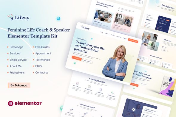 Lifesy – Feminine Life Coach and Speaker Elementor Template Kit