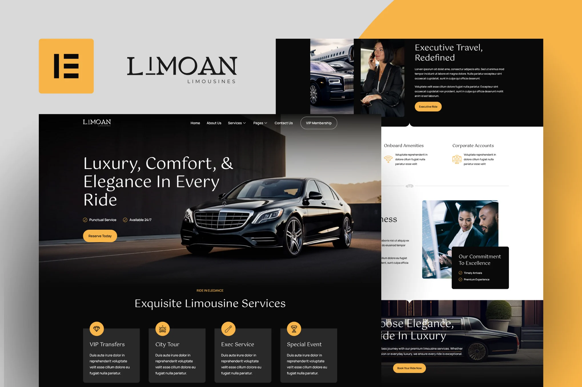 Limoan – Limousine Business Elementor Template Kit