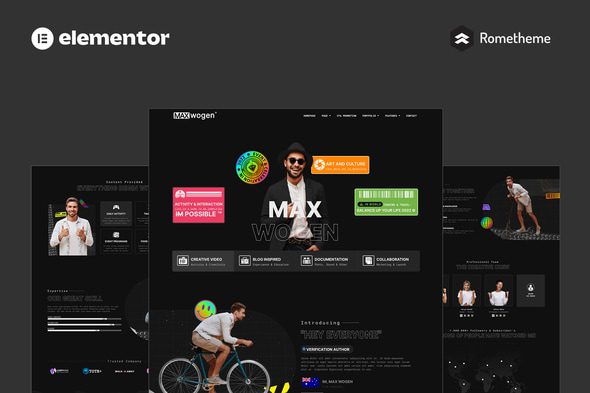 MAX – Content Creator Elementor Pro Full Site Template Kit