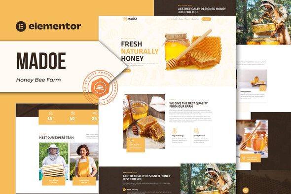 Madoe – Honey Bee Farm Elementor Template Kit