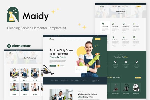 Maidy – Cleaning Service Elementor Template Kit