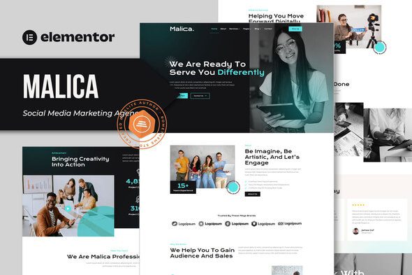 Malica – Social Media Marketing Agency Elementor Template Kit