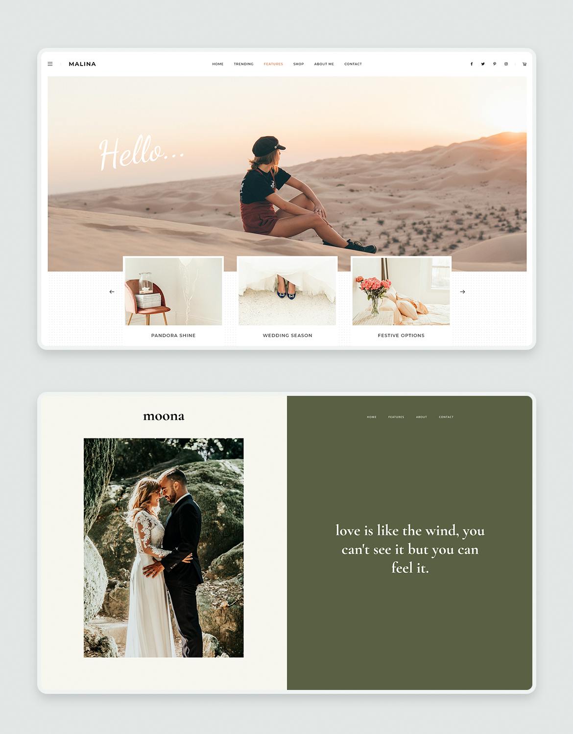 Malina Personal WordPress Blog Theme