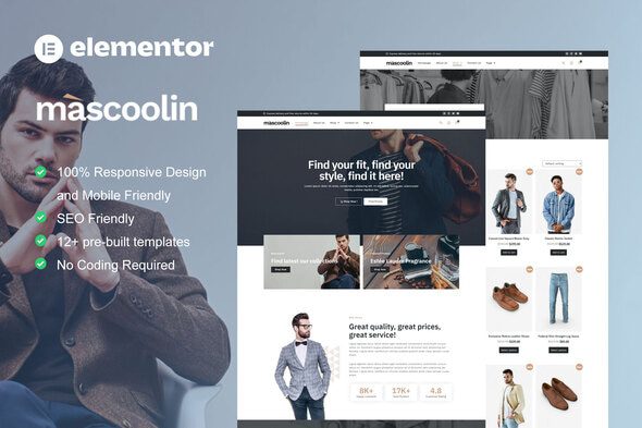 Mascoolin – Fashion Store Elementor Template Kit