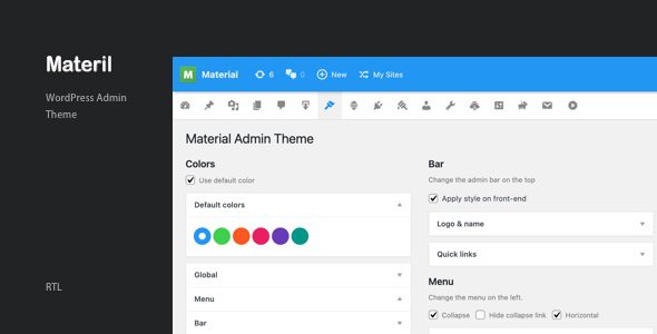 Materil WordPress Material Design Admin Theme