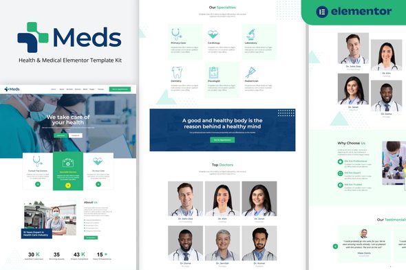 Meds – Health and Medical Elementor Template Kit