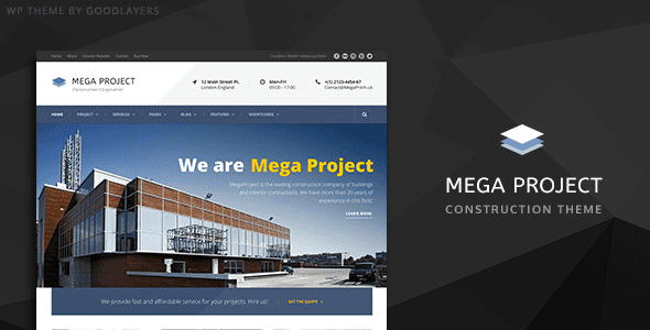 Mega Project – Construction WordPress Theme For Construction Company