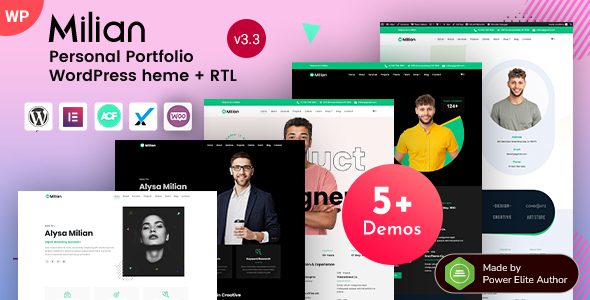 Milian – Personal Portfolio Elementor WordPress