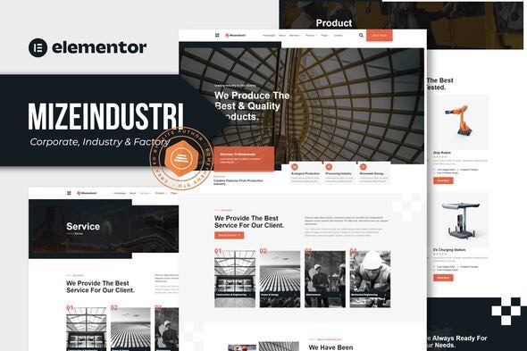 Mizeindustri – Corporate, Industry and Factory Elementor Template Kit