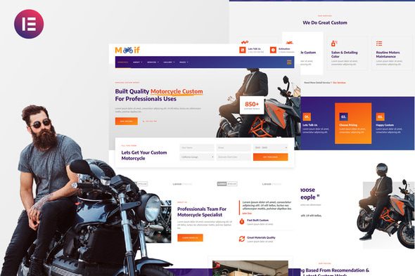Modif – Custom Motorcycle Supermotard Elementor Template Kit