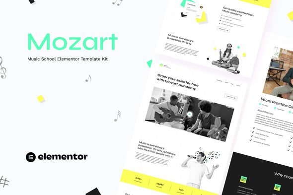 Mozart – Music School Elementor Template Kit