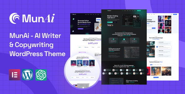 MunAi – AI Writer and Copywriting WordPress Theme