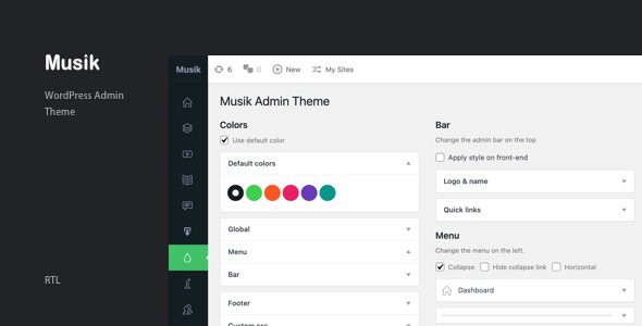 Musik WordPress Admin Theme