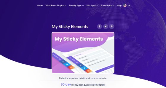 My Sticky Elements WordPress Plugin