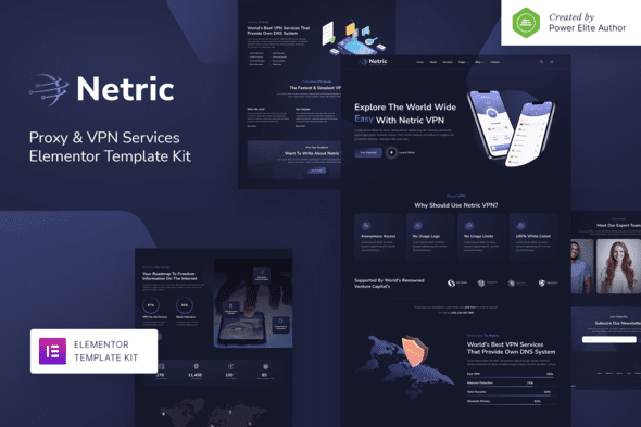 Netric – Proxy and VPN Services Elementor Template Kit