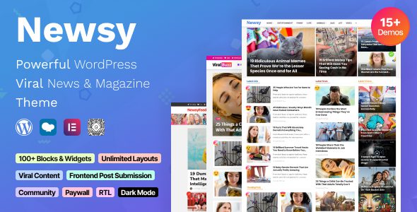 Newsy – Viral News and Magazine WordPress Theme