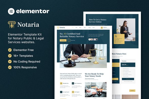 Notaria – Notary Public and Legal Services Elementor Template Kit