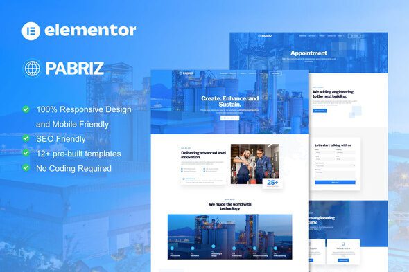 Pabriz – Engineering and Industrial Service Elementor Template Kit