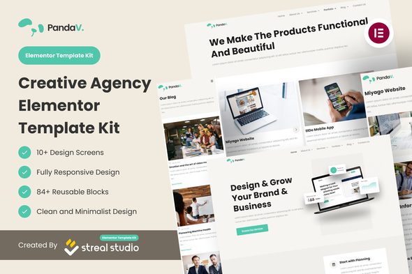 PandaV – Creative Agency Elementor Template Kit