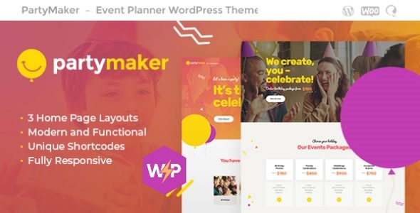 PartyMaker – Event Planner and Wedding Agency WordPress Theme