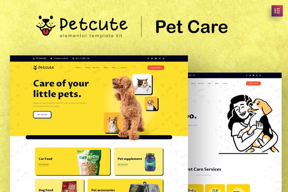 Pet Cute – Pet Care & Veterinary Elementor Template Kit