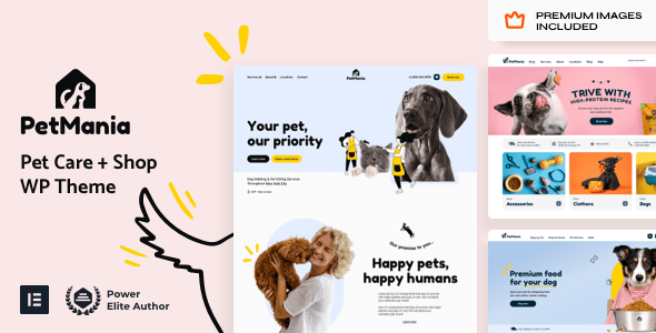PetMania – Pet Care and Shop – Elementor Pro Theme