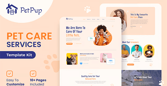 PetPup – Pet Care Services Elementor Template Kit