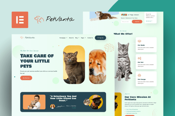 Petvanta – Pet Care Services Elementor Template Kit