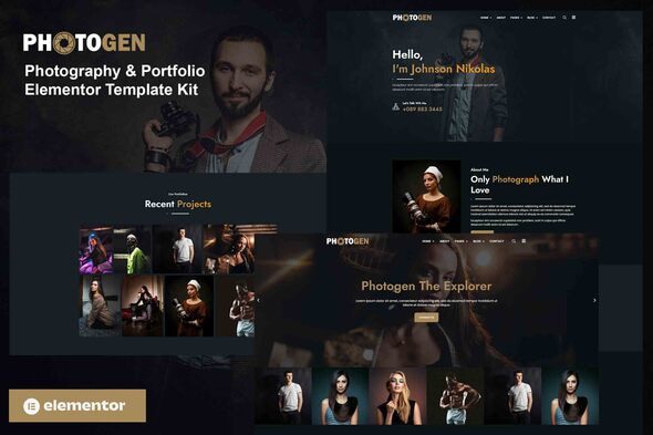 Photogen – Photography and Portfolio Elementor Template Kit