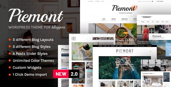 Piemont – Travel and Lifestyle WordPress Blog theme