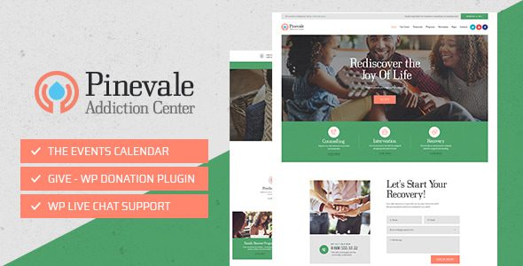 Pinevale – Addiction Recovery and Rehabilitation Center WordPress Theme