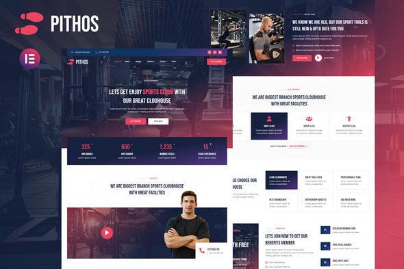 Pithos – Fitness Center and Cloubhouse Elementor Template Kit