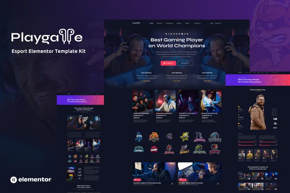 Playgame – Esports Elementor Template Kit