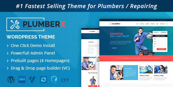 PlumberX – Construction and Repairing WordPress Theme