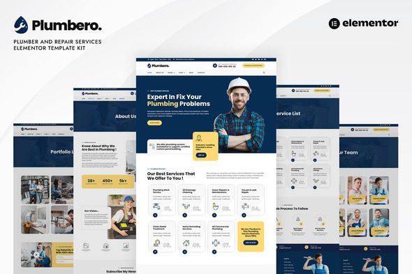 Plumbero – Plumber and Repair Services Elementor Template Kit
