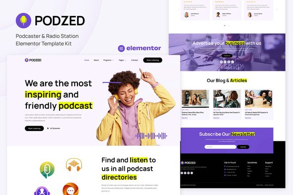 Podzed – Podcaster and Radio Station Elementor Template Kit