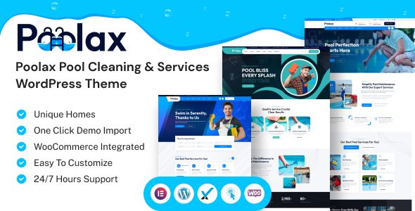 Poolax – Pool Cleaning and Services WordPress Theme