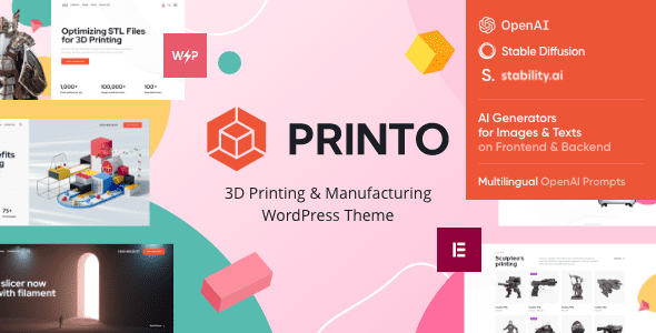 Printo – 3D Printing and Manufacturing WordPress Theme