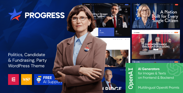 Progress – Politics, Candidate and Fundraising WordPress Theme